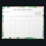 Eenvoudige Abstracte art Green Family Planner Agen Notitieblok<br><div class="desc">Moderne Abstracte schilderkunst in Roze en Groene Grens Gepersonaliseerde Familie Planner en het Notitieblok van de Kalender</div>