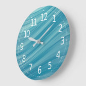 Eenvoudige Abstracte blauwe golven | Wandklok (Hoek)