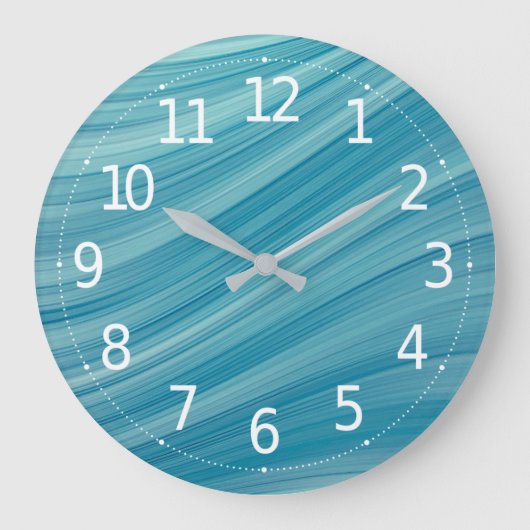 Eenvoudige Abstracte blauwe golven | Wandklok (Voorkant)