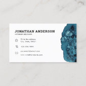 Eenvoudige Abstracte Blauwe Waterverf Interieur De Visitekaartje (Achterkant)