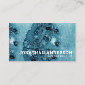 Eenvoudige Abstracte Blauwe Waterverf Interieur De Visitekaartje (Voorkant)