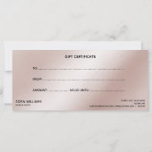 Eenvoudige Abstracte Blush Certificaat Gift Kaart (Achterkant)