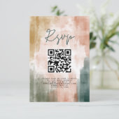 Eenvoudige Abstracte bruiloft met moderne Herfst RSVP Kaartje (Staand voorkant)