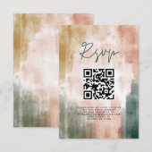 Eenvoudige Abstracte bruiloft met moderne Herfst RSVP Kaartje (Voorkant / Achterkant)