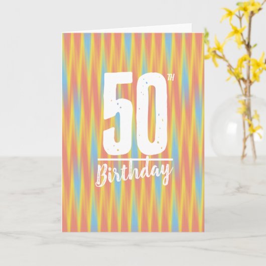 Eenvoudige abstracte kleurrijke golflijnen 50e ver kaart (Gele Bloem)