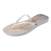 Eenvoudige abstracte Mallow Blue Jouw naam Teenslippers (Schuin)