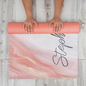 Eenvoudige Abstracte Marmeren Roze Yoga Mat