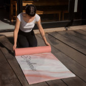 Eenvoudige Abstracte Marmeren Roze Yoga Mat