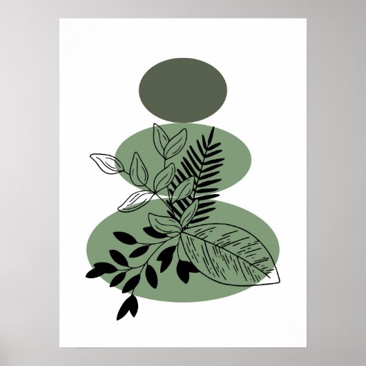 Eenvoudige Abstracte minimal Boho stijl bloembloem Poster (Voorkant)