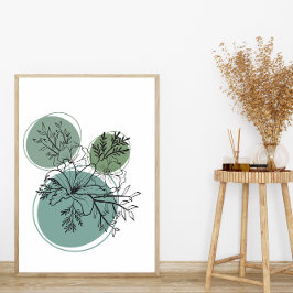 Eenvoudige Abstracte minimal Boho stijl bloembloem Poster