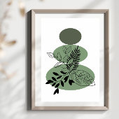 Eenvoudige Abstracte minimal Boho stijl bloembloem Poster