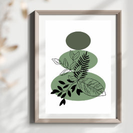 Eenvoudige Abstracte minimal Boho stijl bloembloem Poster