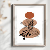 Eenvoudige Abstracte minimal Boho stijl bloembloem Poster