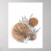 Eenvoudige Abstracte minimal Boho stijl bloembloem Poster (Voorkant)