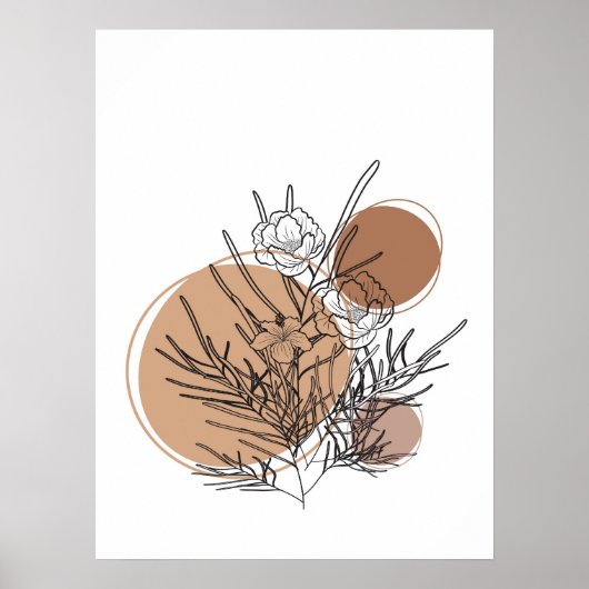 Eenvoudige Abstracte minimal Boho stijl bloembloem Poster (Voorkant)