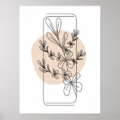 Eenvoudige Abstracte minimal Boho stijl bloembloem Poster (Voorkant)