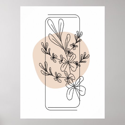 Eenvoudige Abstracte minimal Boho stijl bloembloem Poster (Voorkant)