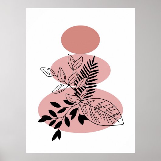 Eenvoudige Abstracte minimal Boho stijl bloembloem Poster (Voorkant)