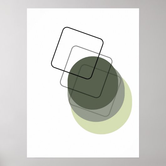 Eenvoudige Abstracte minimale Boho stijl cirkels v Poster (Voorkant)