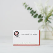 Eenvoudige Abstracte rode Logo Visitekaartje (Staand voorkant)