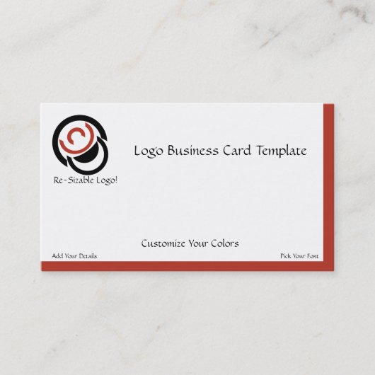Eenvoudige Abstracte rode Logo Visitekaartje (Voorkant)
