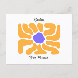 Eenvoudige Abstracte Summer Flower Holiday Briefka Feestdagenkaart