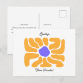 Eenvoudige Abstracte Summer Flower Holiday Briefka Feestdagenkaart (Voorkant / Achterkant)