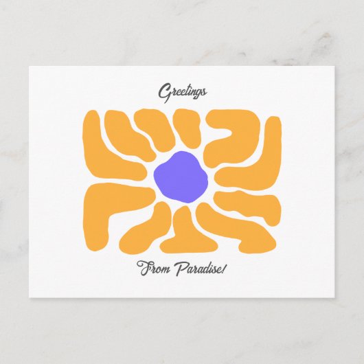 Eenvoudige Abstracte Summer Flower Holiday Briefka Feestdagenkaart (Voorkant)