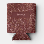 Eenvoudige Abstracte Thread Art Rode Patroon Aange Blikjeskoeler (Voorkant)