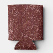 Eenvoudige Abstracte Thread Art Rode Patroon Aange Blikjeskoeler (Achterkant)