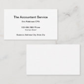 Eenvoudige accountant Visitekaartjes (Voorkant / Achterkant)