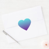 Eenvoudige Achtergrond Gradiënt Turquoise Blauw Pa Hart Sticker (Envelop)