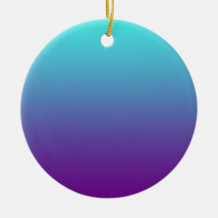Eenvoudige Achtergrond Gradiënt Turquoise Blauw Pa Keramisch Ornament