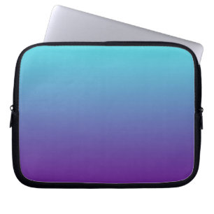 Eenvoudige Achtergrond Gradiënt Turquoise Blauw Pa Laptop Sleeve