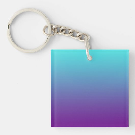 Eenvoudige Achtergrond Gradiënt Turquoise Blauw Pa Sleutelhanger (voorkant)