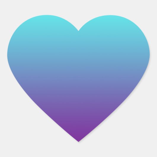 Eenvoudige achtergrondgradiënt: Paars blauw Hart Sticker (Voorkant)