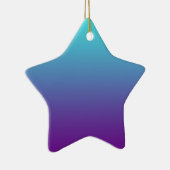 Eenvoudige achtergrondgradiënt: Paars blauw Keramisch Ornament (Rechts)
