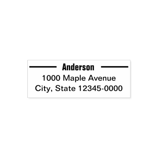 Eenvoudige achternaam retouradres Sjabloon Zelfinktende Stempel (Design)
