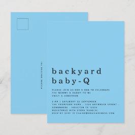 Eenvoudige achtertuin Baby Q BBQ Douche Blauw Uitn Briefkaart