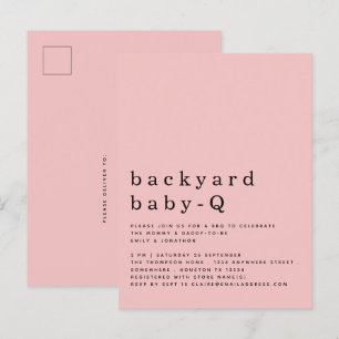 Eenvoudige achtertuin Baby Q BBQ Douche Roze Uitno Briefkaart