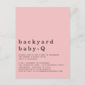 Eenvoudige achtertuin Baby Q BBQ Douche Roze Uitno Briefkaart (Voorkant)