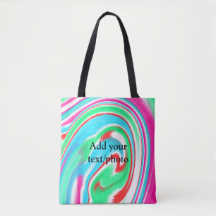 Eenvoudige acryl gietmarmer voeg uw tekst naam kla tote bag