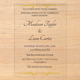Eenvoudige Acryl Trouwuitnodiging Blush Uitnodigingen