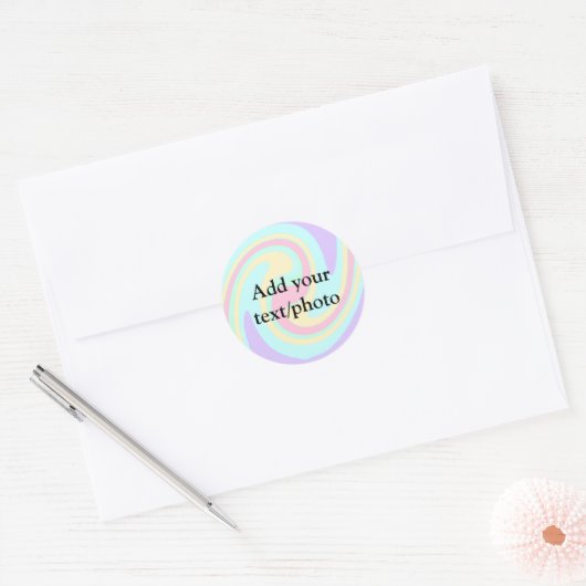 Eenvoudige acrylic voor add-your text name cust ronde sticker (Envelop)