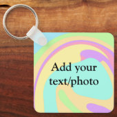 Eenvoudige acrylic voor add-your text name cust sleutelhanger (Voorkant)