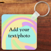 Eenvoudige acrylic voor add-your text name cust sleutelhanger (Achterkant)