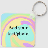 Eenvoudige acrylic voor add-your text name cust sleutelhanger (Achterkant)