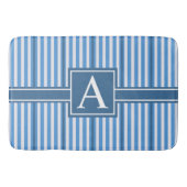 Eenvoudige actiefgroottes blauw en witte strepen m badmat (Voorkant)