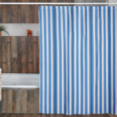 Eenvoudige actiefmaten blauw en witte strepen douchegordijn