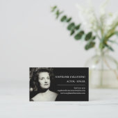 Eenvoudige Actor Zwart-wit Foto Headshot Visitekaartje (Staand voorkant)